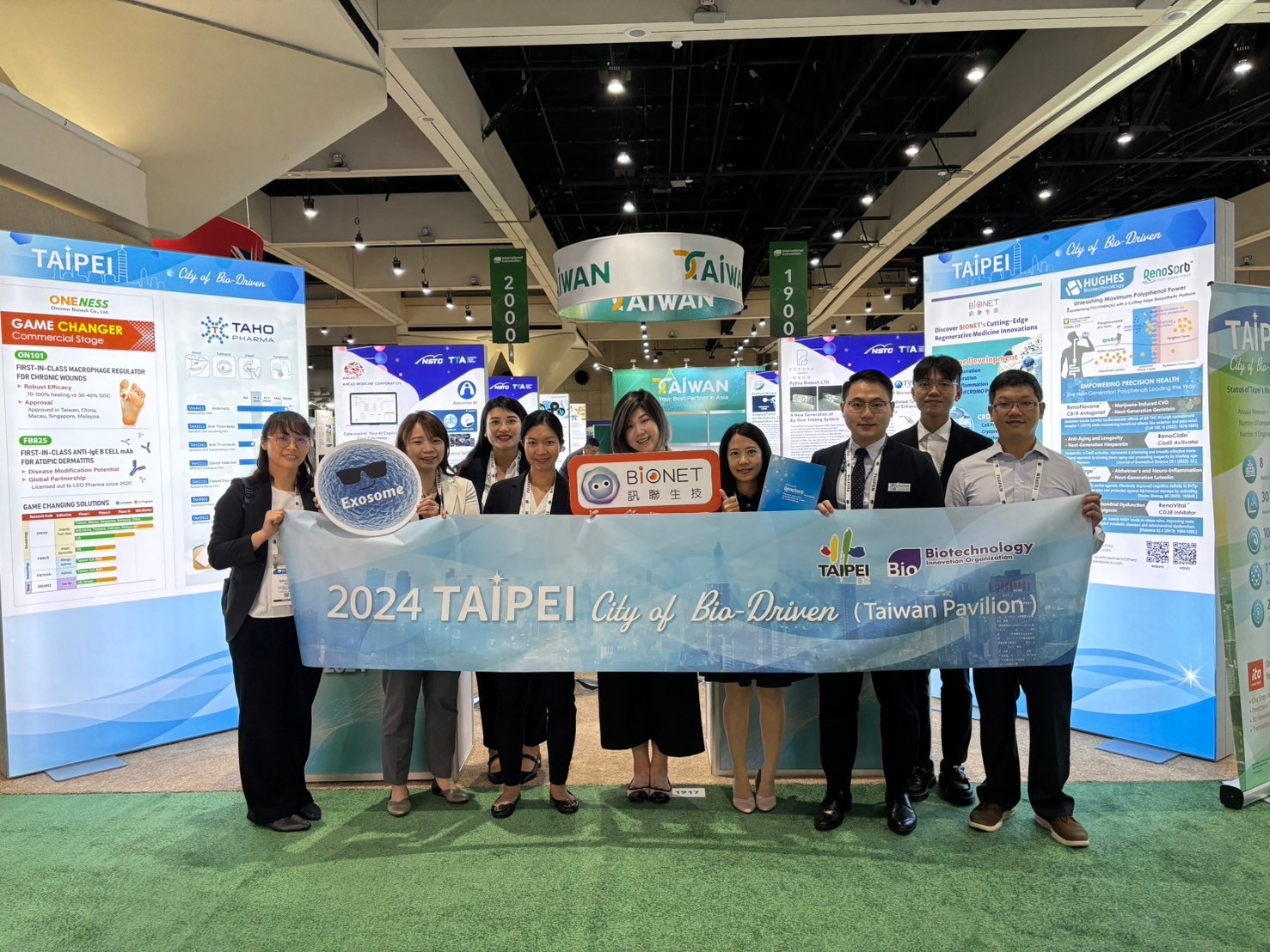 The Taipei City Government, along with six leading Taipei-based biotech companies—Oneness Biotech, TAHO Pharmaceuticals, BIONET Corp., Hughes Biotechnology, QT Medical, and Origin Biotechnology—showcased their latest technological innovations at this prestigious global event.